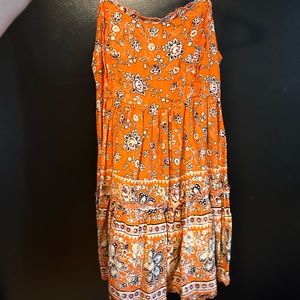 orange floral babydoll dress